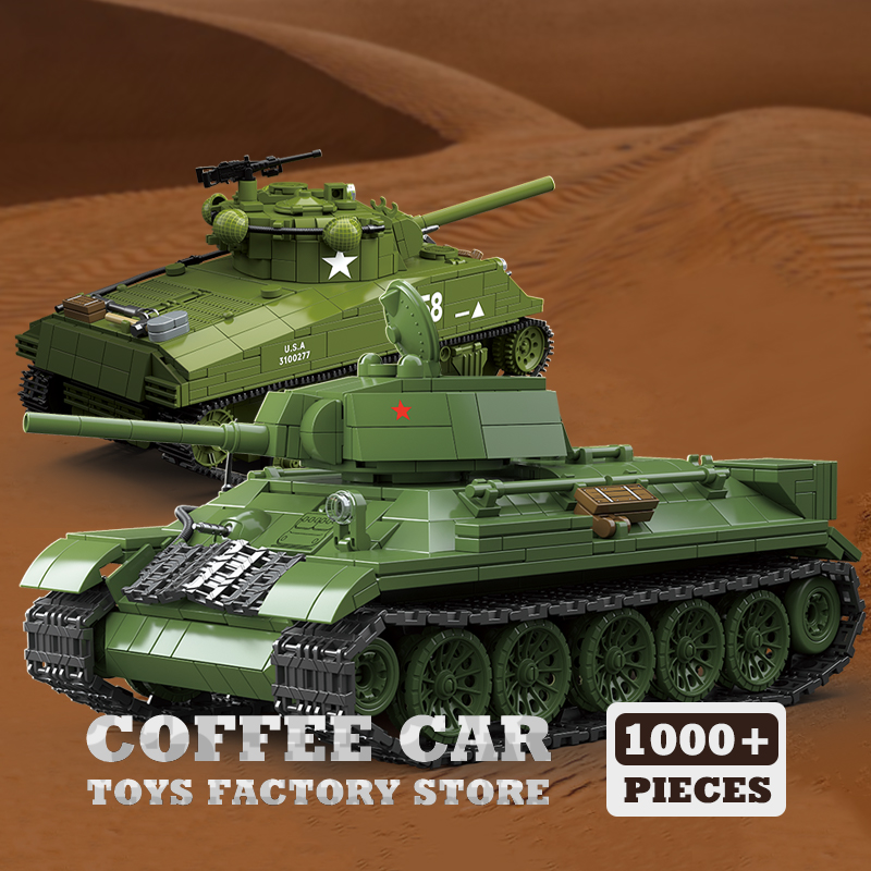 Model Kit Armored Core - M4A3 Medium Tank Building Blocks T34/76